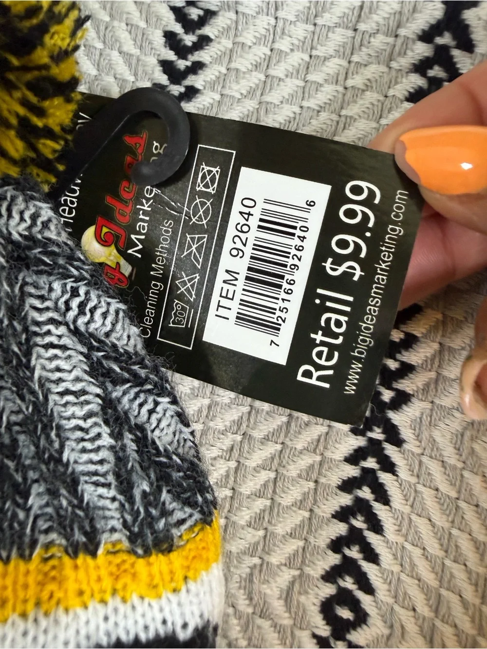 Pittsburgh Knit Pom Beanie in Black & Yellow